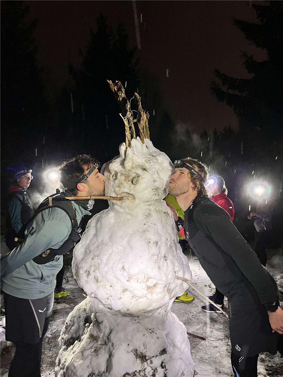 The community enjoying snowy winter trails